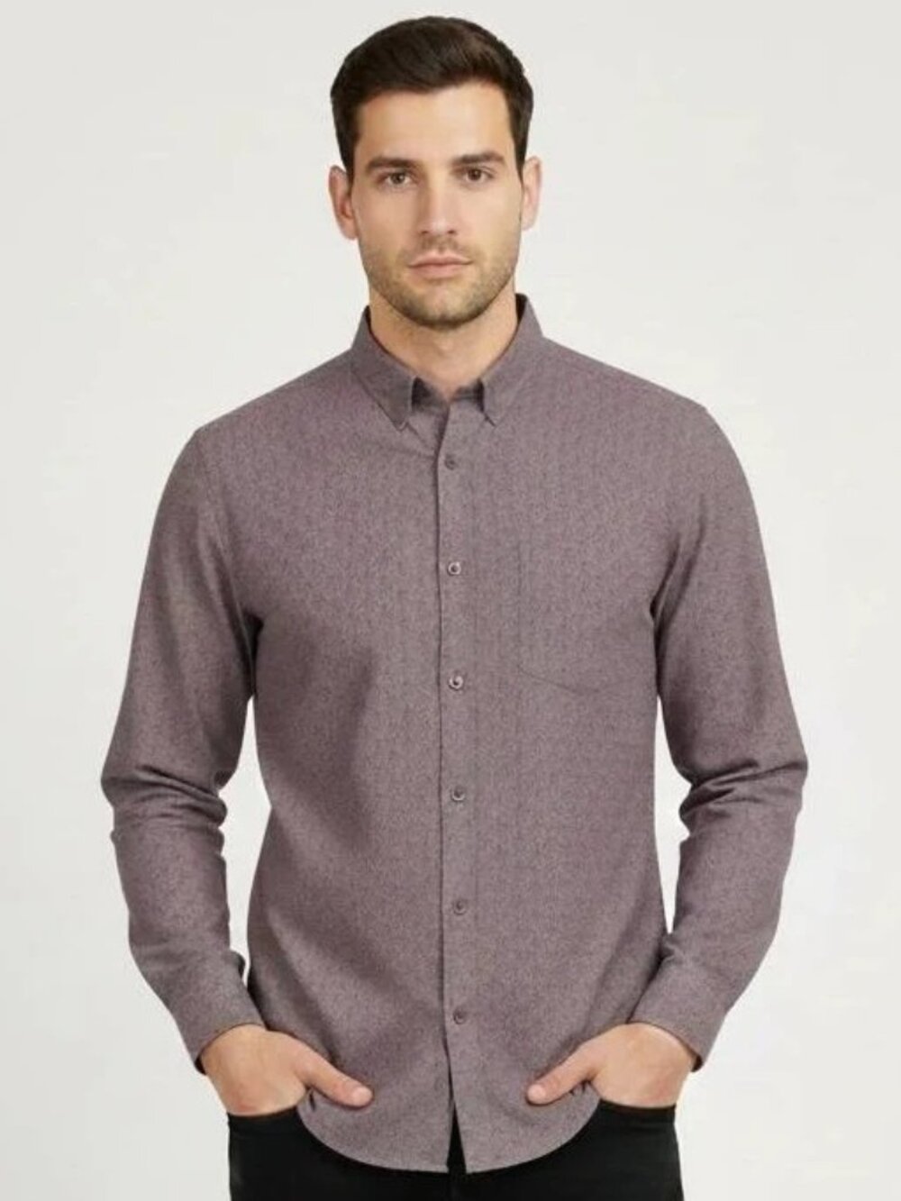 Vustra Purple Geo Print Organic Cotton Shirt/26110